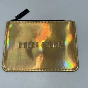 Bobbi Brown Make Up Travel Bag Pouch‎ Holographic Gold w Zipper 6x5 in